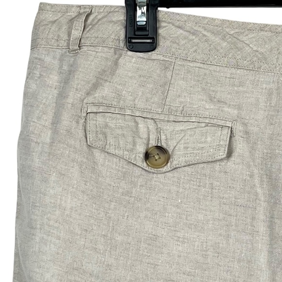 Cherokee Khaki 100% Linen Cropped Pants Lightweight & Versatile Size 18 - Picture 7 of 12